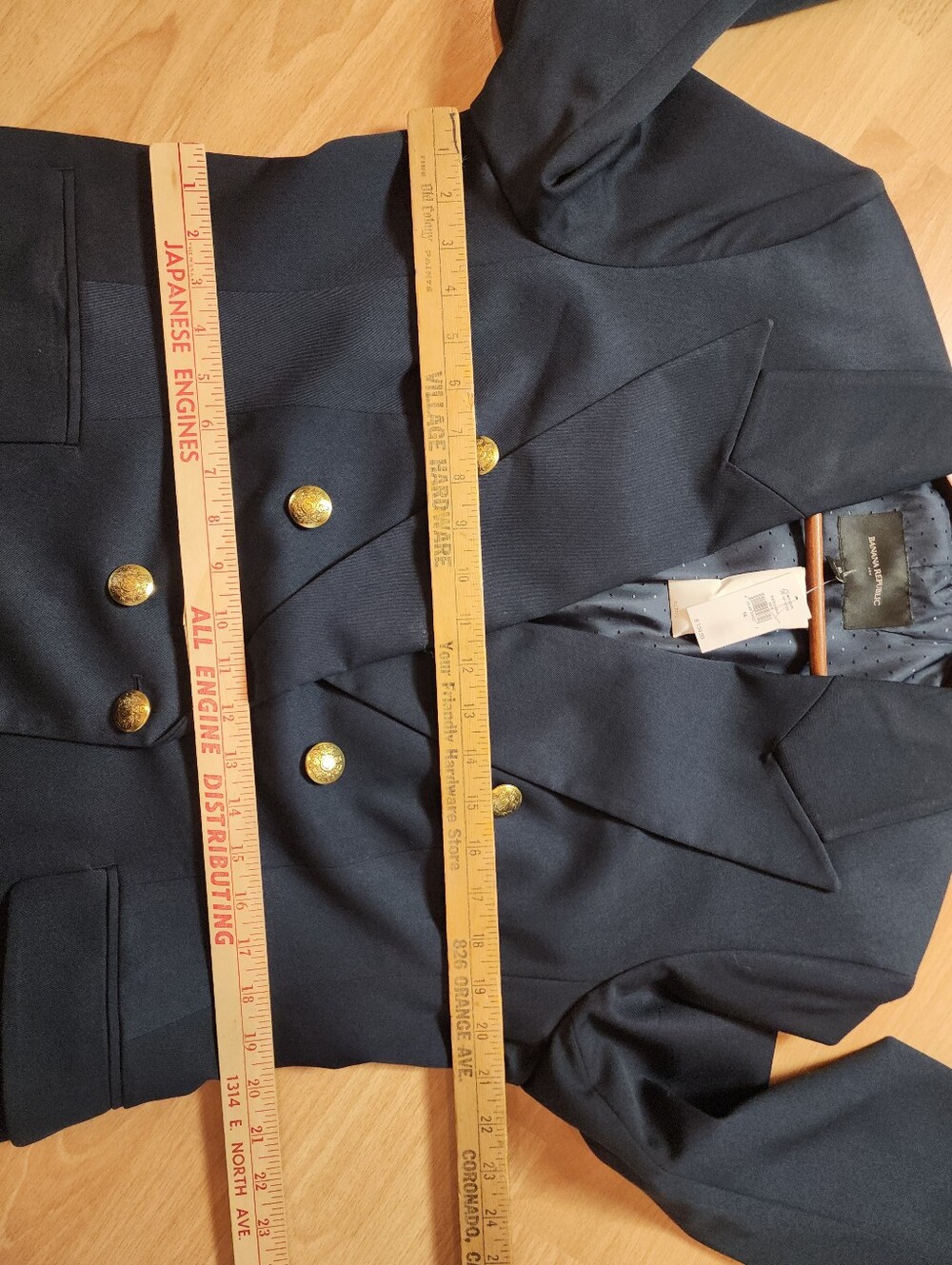 NWT Banana Republic Navy Blue Blazer Jacket Double Breasted Women's Size 16 - Picture 7 of 16